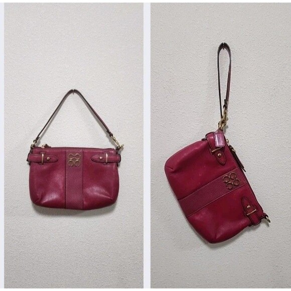 COACH Plum Leather Colette Handbag/Wristlet RARE Vintage Classy Classic - Picture 1 of 7